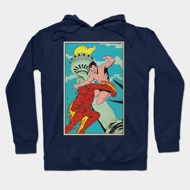 Namor VS the original Human Torch Hoodie by SpikeyTortoiseComics